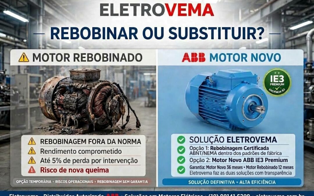 Motor Elétrico: Rebobinar ou Substituir? A Decisão Que Impacta Sua Conta de Energia